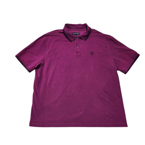 Banana Republic Organic Pique Tipped Polo Shirt XL‎ Purple Short Sleeve Mens - Picture 2 of 9